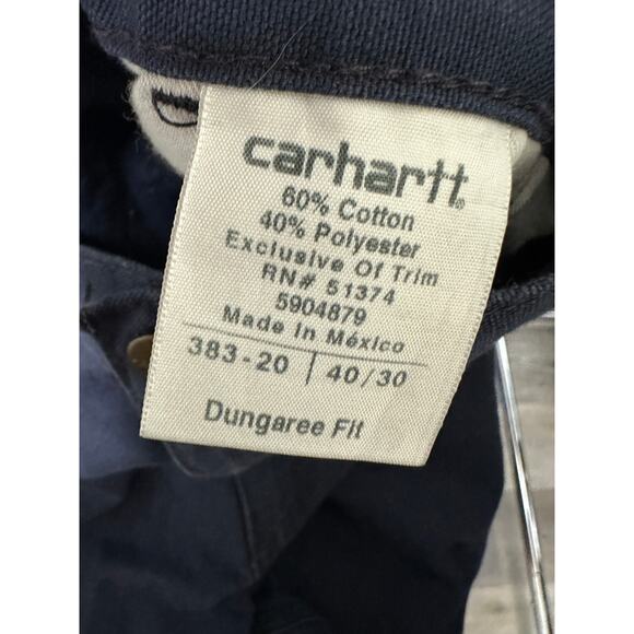 Carhartt Blue Dungaree Fit Carpenter Work Pants Ripstop Mens Cotton Size 40x30 - Picture 4 of 6